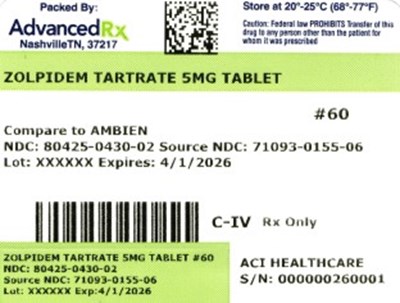 Zolpidem Tartrate 5mg 80425-0430-02.jpg Zolpidem Tartrate 5mg #60 - Zolpidem Tartrate 5mg 80425 0430 02